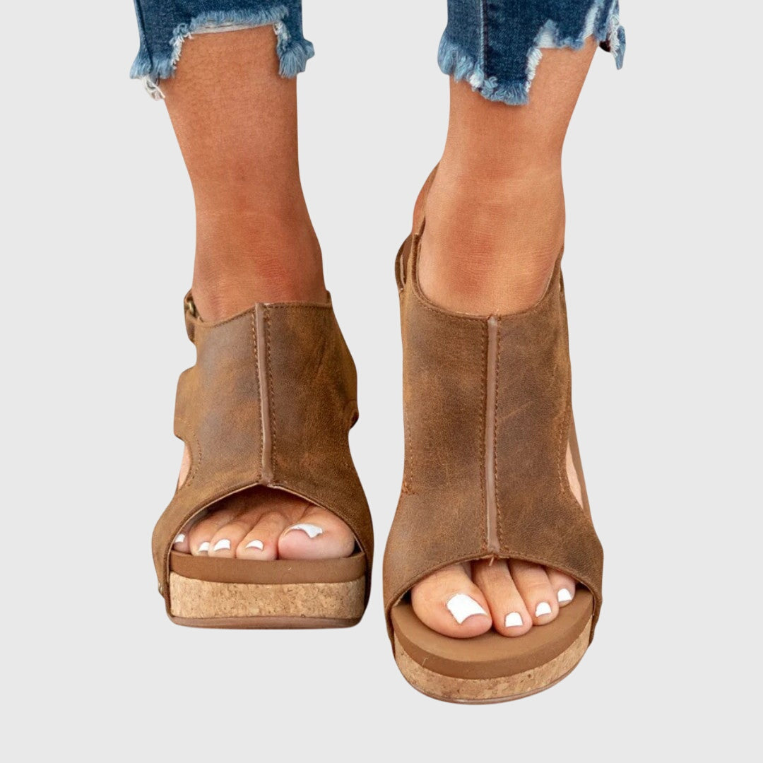 Marisela | Women's Buckle-Strap Orthopedic Sandals – Adjustable Wedge Design